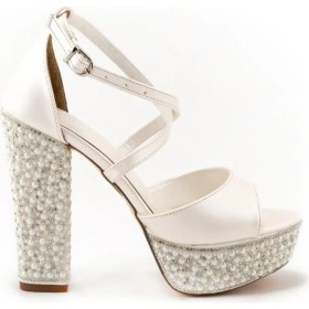 Resim Bags Shoes Guja 23Y805 Bride Kadın Platformlu Taşlı Abiye Gelin Ayakkabısı 