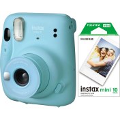 Resim Fujifilm Instax Mini 11 Mavi Fotoğraf Makinesi 10'lu Film 