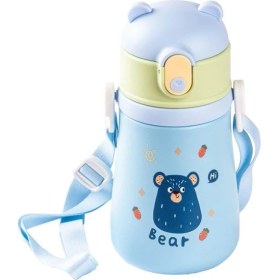 Resim Tantitoni 025-01-MAVİ Askılı Paslanmaz Çelik Çocuk Termosu 480ML 