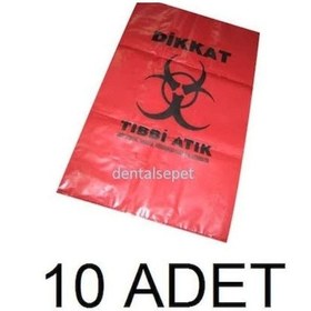 Resim Tıbbi Atık Poşeti 55X60 Cm ( Orta Boy)10 Adet/50Mikron Kalınlık 