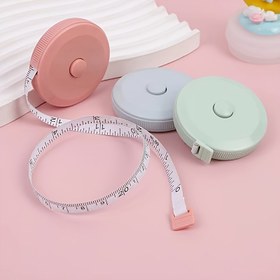 Resim 1pc Geri Çekilebilir Ölçü Bantı, 149.99cm Çok Fonksiyonlu Hassas PVC Bıçak, Otomatik Kendini Geri Çeken Dikiş ve Vücut Ölçüm Aracı, İç Mekan ve Ofis Malzemeleri, Pozitif Kilit, Karma Renk 