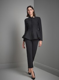 Resim Beli Kordonlu Siyah Triko Pantolon - Siyah / S 