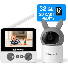 Resim Akıllı Bebek Kamerası Monitörlü – Karşılıklı Konuşma, Gece Görüşü, Sıcaklık Algılama, 32GB SD Kart Hediye 