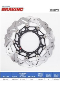 Resim Suzukı Dalgalı Ön Performans Fren Diski Suzukı Hayabusa Gsx-r 1300cc Ön Sağ 2008-2017 
