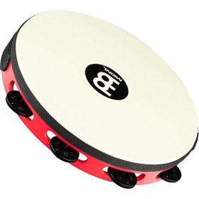 Resim Meinl TAH1BK-R-TF Tour Jingle Wood True Feel Head 1 Row Tamburin (Red Black) 