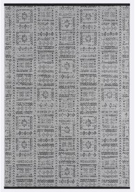 Resim Gaia Gri Halı Yıkanabilir Kaymaz Taban Şönil Kilim Dokuma Pamuk Taban Kilim 10336 Gri 