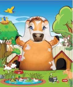 Resim Tox Inek Evcil Hayvanlar Keçe El Kukla T318 . Eğitici Oyuncak 