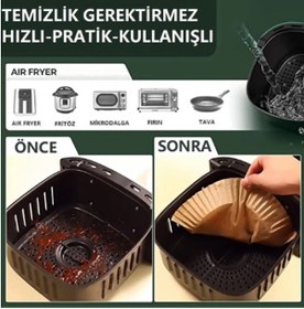 Resim sin@rasta Airfryer Pişirme Kağıdı 50 Adet Hava Fritözü Airfryer Firitözü Airfryer Yağsız Firitöz Pişirme 