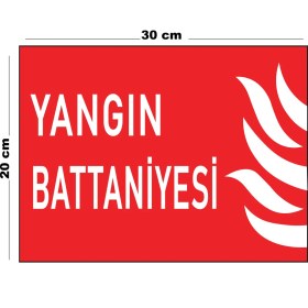 Resim Metal Yangın Battaniyesi 20CM x 30CM A4 Büyüklüğünde Uyarı Levhası Yönlendirme Tabelası 
