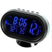 Resim Araç Termometresi Dijital Saat Dc 12v Otomobil Saati Led Işıklı Otomatik Çift Sıcaklık Göstergesi, Seçenek Mavi 