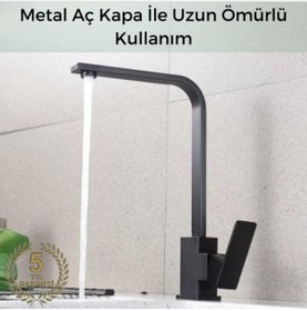 Resim Fleko Siyah Mutfak Eviye Bataryası Siyah 