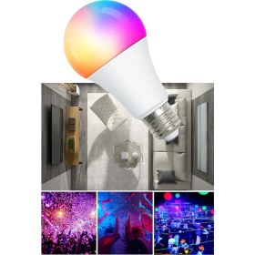 Resim Gampus Uzaktan Kumandalı Renk Değiştiren Ampul Rgb 9W Beyaz Dahil 16 Renkli Tasarruflu Ampul 