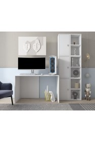 Resim nettrends.net the new trend of shopping Oyuncu Masası Modüler Dolaplı Çalışma İstasyonu 120x60 cm Beyaz-NRG-OYNM-1001 
