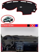 Resim Torpido Koruma Halısı Siyah Kenar Renk Kırmızı Mazda 626 1991-1997 İle Uyumlu 