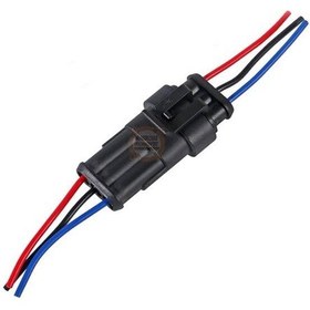 Resim 3 Pin Su Geçirmez Kablolu Konnektör Soket Takımı-araba Oto Marin Elektrik Soket Kiti 