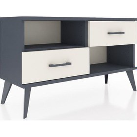 Resim Arges Şifonyer Tek Raflı 2 Çekmeceli 88x30x48 Antrasit-antrasit/aytaşı Antrasit/aytaşı 