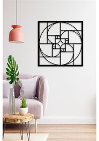 Resim Altın Oran Kare Metal Tablo Siyah 