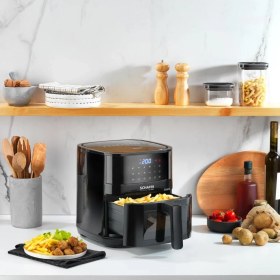 Resim Dijital Hava Fritözü, Büyük Kapasiteli, Sağlıklı ve Pratik Kullanım Siyah 