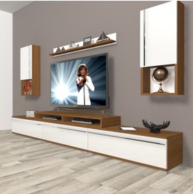 Resim Decoraktiv Ekoflex 270ta Mdf Tv Ünitesi Tv Sehpası - Ceviz - Beyaz 