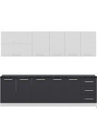 Resim Minar 275 Cm Mutfak Dolabı Beyaz Antrasit 275-A2 Beyaz 