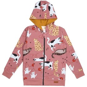 Resim Walkiddy Kedi Desenli Dijital Baskılı Organik Çocuk Sweat Ceket 