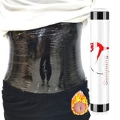 Resim 1 adet 30m Nefes Alabilen Siyah PE Vücut Sarımı - Karın Kontrolü, Teri Emici, Zayıflama Egzersiz Sarımı, Ağırlık Kaybı, Fitness ve Spor Kullanımı için 