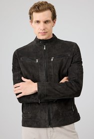 Resim Patrick Erkek Gri Süet Deri Ceket - Gri / 