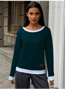 Resim Iren Renetti Büyük Beden Spor Sweatshirt. 37231256 Mavi 