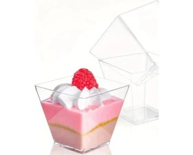 Resim Delixa Beysüs Kübik Prizma Kase Mika Kapaksız Sunum Kabı 25'li 200 cc 