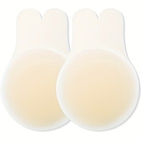 Resim Kadın İç Giyim için Görünmez Sütyen ve Dikişsiz Kendinden Yapışkanlı Meme Ucu Kaplamalı A ve E Beden Askısız Sütyen Takımı 