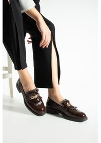 Resim Kadın Püsküllü Günlük Loafer Corvia - Kahverengi Kahverengi 