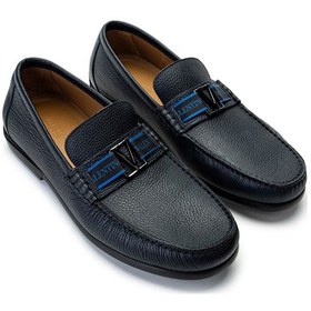 Resim Valentino Valentıno Erkek Hakiki Deri Mavi Loafer Ayakkabı 667 2088 Erk Ayk Y23 Dark Blue Siyah 