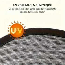 Resim Polham 65X38 cm Güneş ve Uv Işın Engelleyici Yan Camlar Için Güneşlik, Görüş Engellemeyen Yan Güneşlik 