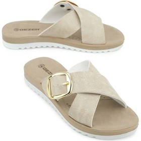 Resim Gezer Kadın Yazlık Tek Toka Ayarlanabilir Suni Deri Rahat Taban Günlük Terlik Gt1yzm.14916.12.012.j76 Bej 