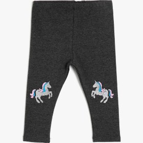 Resim Kız Bebek Unicorn Baskılı Tayt 