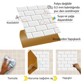 Resim Tink Kendinden Yapışkanlı Metro Karo Desenli Silinebilir Pvc Karo 