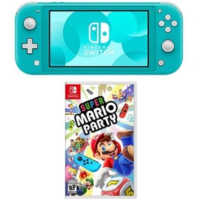 Resim Switch Lite Konsol Turkuaz + Super Mario Party Nintendo Switch Oyunu 