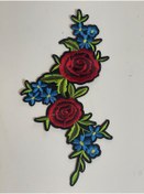 Resim Gönülden Tasarım 27x15 Cm Ütü Ile Yapışan Kırmızı Gül Ve Çiçekli Aplike 