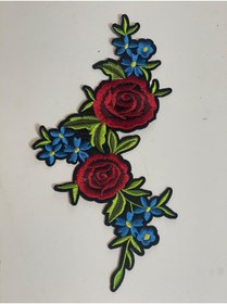 Resim Gönülden Tasarım 27x15 Cm Ütü Ile Yapışan Kırmızı Gül Ve Çiçekli Aplike 