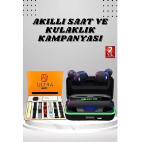 Resim Yeni Nesil Akıllı Saat ve Bluetooth Kulaklık Kampanyası Android ve Ios Uyumlu Uyku ve Sağlık 