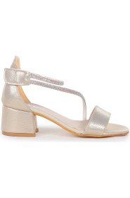 Resim Kiko Kids Pisar Günlük Kız Çocuk 4 cm Topuklu Sandalet Abiye Ayakkabı Altın 