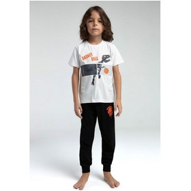 Resim Rolypoly Erkek Çocuk Beyaz Pijama Takımı 5274-47527 Beyaz 