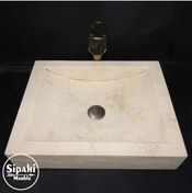 Resim SİPAHİMARBLE Klasik Traverten Kare Lavabo 