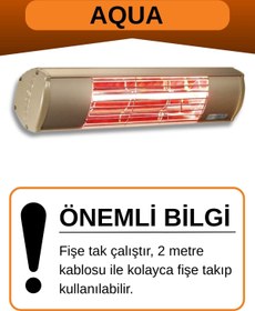 Resim Goldsun Aqua 1500 Watt GSA15 Kumandasız Suya Dayanıklı Elektrikli İnfrared Isıtıcı-Bej 