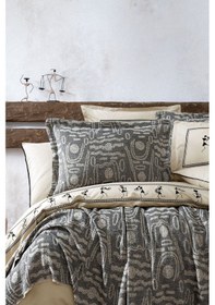 Resim Yataş Pulido Çift Kişilik Yatak Örtülü Nevresim Takımı Çeyiz Seti Antrasit Gri 