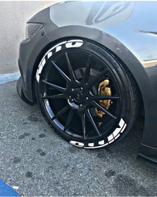 Resim komauto Nitto Beyaz Kalıcı Lastik Yazısı Nitto Sticker 4 Kit 