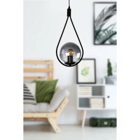 Resim Begüsa Damla Tekli Siyah Füme Glop Cam 