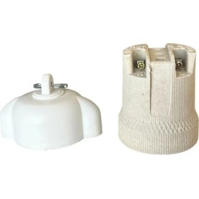 Resim Porselen Bahçe Duyu E27 Su Geçirmez Dış Mekan Vidalı Yağmur Duyu (250V-4A) 10 Adet 