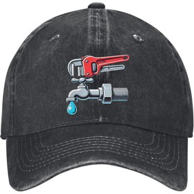 Resim Pamuklu Tesisatçı Beyzbol Şapkası Ayarlanabilir Hafif Kavisli Siperlik Babalık Şapkası, Açık Hava Güneş Koruması İçin Mükemmel, Erkekler ve Kadınlar İçin 