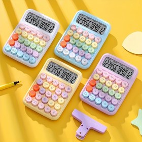 Resim 1 adet Sevimli Çok Renkli LED Ekran Okul ve Ofis Hesap Makinesi - Canlı Pembe, Mavi, Yeşil, Sarı Tasarım, Pil Dahil Değil, Kullanımı Kolay İçin Basit Düğme Düzeni, Sevimli Hesap Makinesi, Sınıf Teknolojisi, Eğlenceli Tasarım, Dayanıklı Düğmeler 
